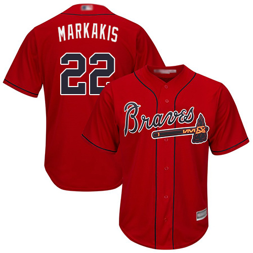 Atlanta Braves #22 Nick Markakis Red Cool Base Stitched Youth Jersey Youth