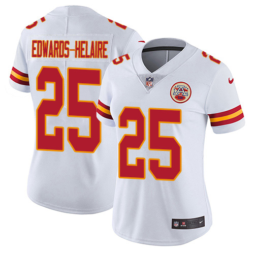 Chiefs #25 Clyde Edwards-Helaire White Women's Stitched Vapor Untouchable Limited Jersey