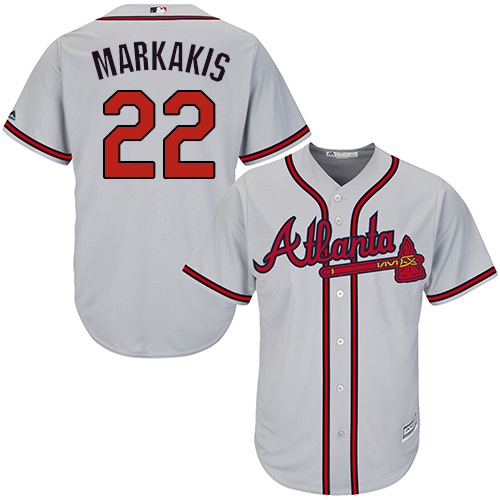 Atlanta Braves #22 Nick Markakis Grey Cool Base Stitched Youth Jersey Youth