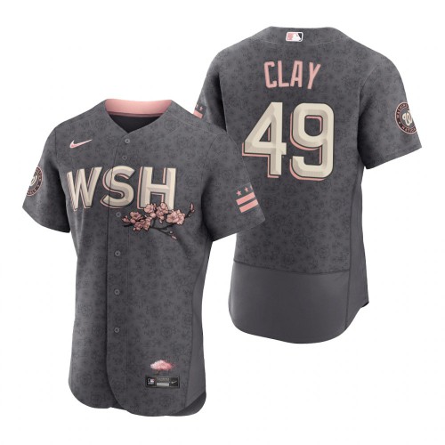 Washington Washington Nationals #49 Sam Clay Men's Authentic Gray 2022 City Connect Jersey Men's