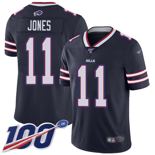 Buffalo Bills #11 Zay Jones Navy Men's Stitched Limited Inverted Legend 100th Season Jersey Men's