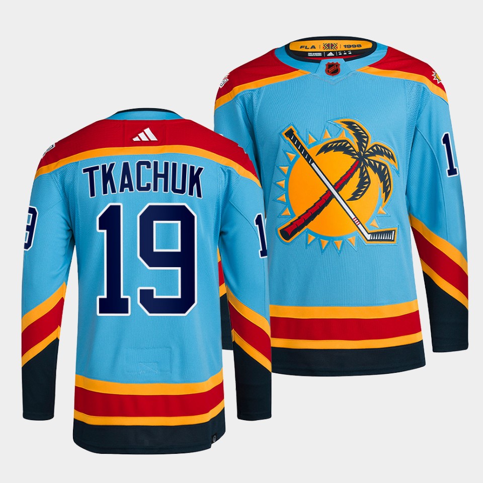 Florida Panthers #19 Matthew Tkachuk Men's Adidas Reverse Retro 2.0 Authentic Player Jersey - Blue
