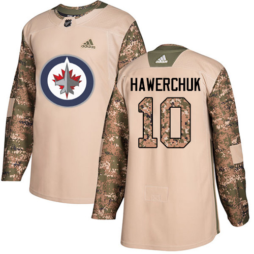 Adidas Winnipeg Jets #10 Dale Hawerchuk Camo Authentic 2017 Veterans Day Stitched Jersey Men's