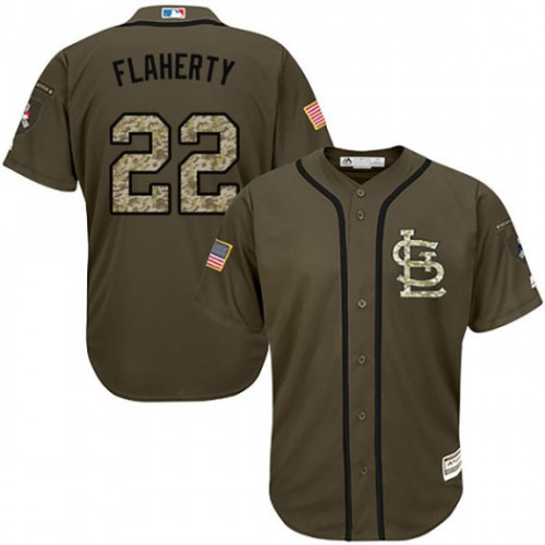St.Louis Cardinals #22 Jack Flaherty Green Salute to Service Stitched Jersey Men's