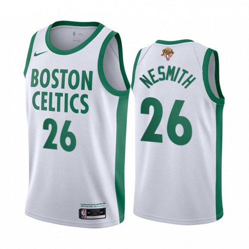 Boston Boston Celtics #26 Aaron Nesmith White Swingman 2022 Finals City Edition Jersey Mens