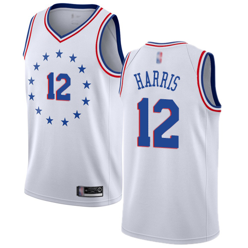 Philadelphia 76ers #12 Tobias Harris White Swingman Earned Edition Jersey Mens