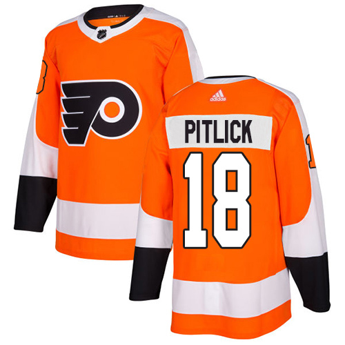 Adidas Philadelphia Flyers #18 Tyler Pitlick Orange Home Authentic Stitched Jersey Men's
