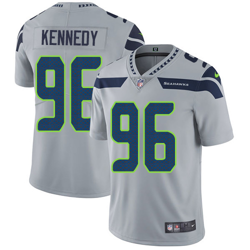 Seattle Seahawks #96 Cortez Kennedy Grey Alternate Men's Stitched Vapor Untouchable Limited Jersey Men's