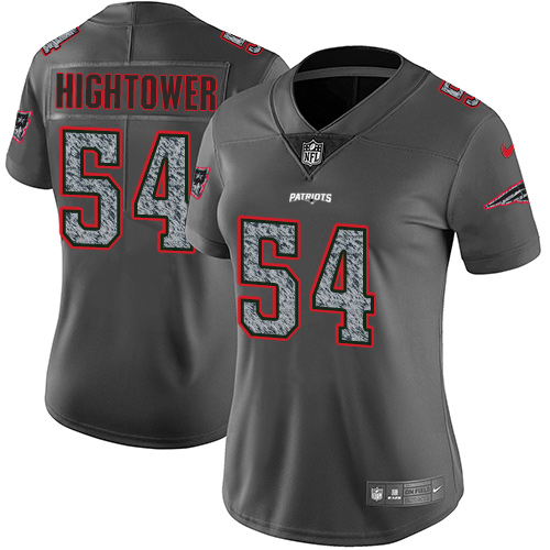 New England Patriots #54 Dont'a Hightower Gray Static Women's Stitched Vapor Untouchable Limited Jersey Womens