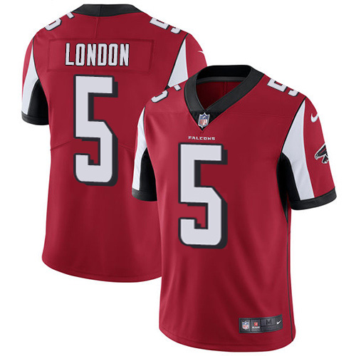 Falcons #5 Drake London Red Team Color Stitched Youth Vapor Untouchable Limited Jersey
