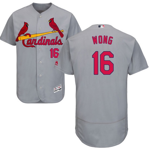 St.Louis Cardinals #16 Kolten Wong Grey Flexbase Authentic Collection Stitched Jersey Men's