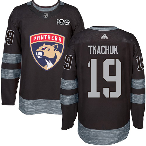 Adidas Panthers #19 Matthew Tkachuk Black 1917-2017 100th Anniversary Stitched Jersey