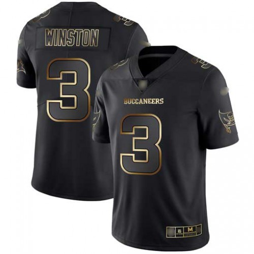 Tampa Bay Buccaneers #3 Jameis Winston Black/Gold Men's Stitched Vapor Untouchable Limited Jersey Men's