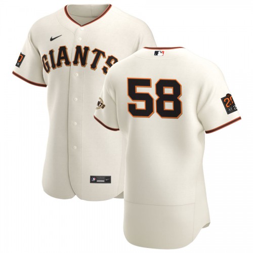 San Francisco San Francisco Giants #58 Trevor Gott Men's Cream Home 2020 Authentic 20 at 24 Patch Player Jersey Men's