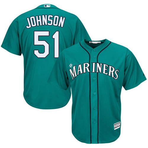 Seattle Mariners #51 Randy Johnson Green Cool Base Stitched Youth Jersey Youth