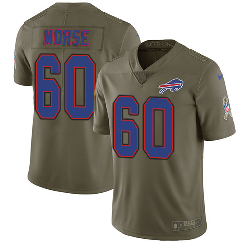 Buffalo Bills #60 Mitch Morse Olive Youth Stitched Limited 2017 Salute to Service Jersey Youth