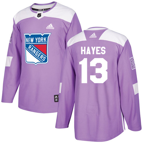 Adidas New York Rangers #13 Kevin Hayes Purple Authentic Fights Cancer Stitched Youth Jersey Youth