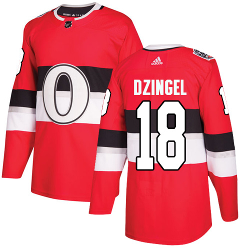 Adidas Ottawa Senators #18 Ryan Dzingel Red Authentic 2017 100 Classic Stitched Jersey Men's