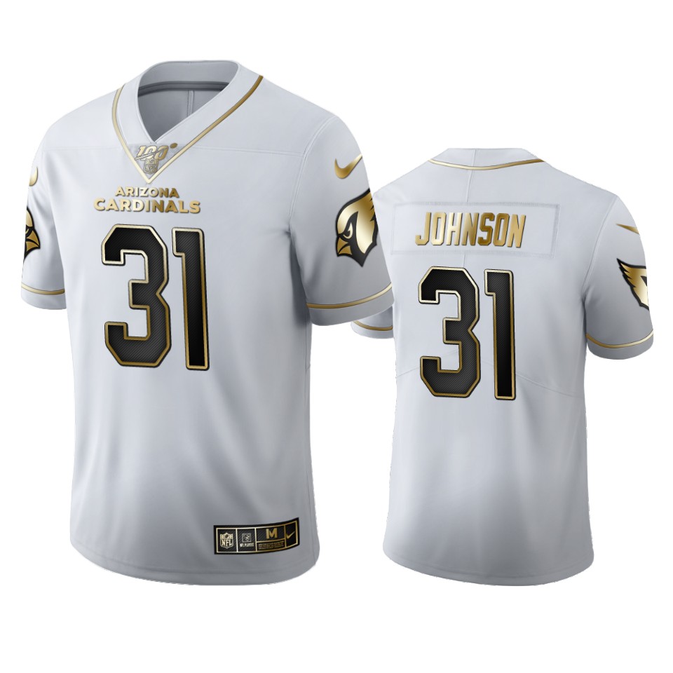 Arizona Cardinals #31 David Johnson Men's White Golden Edition Vapor Limited 100 Jersey