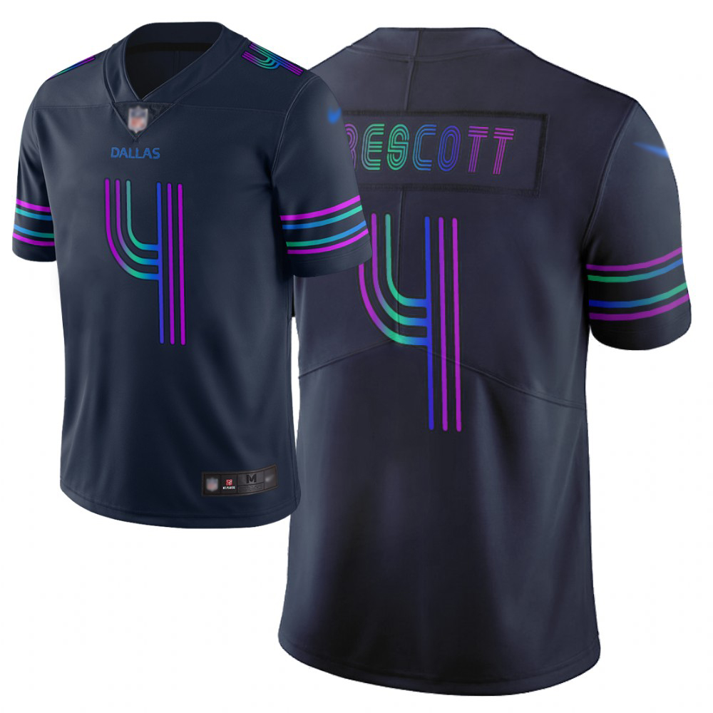 Cowboys #4 Dak Prescott Navy Men's Stitched Limited City Edition Jersey