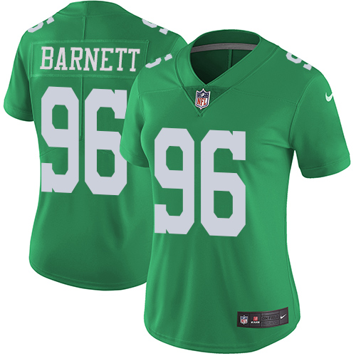 Philadelphia Eagles #96 Derek Barnett Green Women's Stitched Limited Rush Jersey Womens