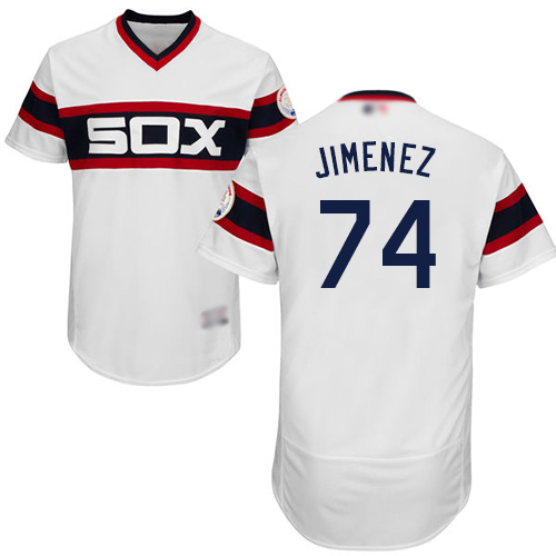 Chicago White Sox #74 Eloy Jimenez White Flexbase Authentic Collection Alternate Home Stitched Jerseys Men's