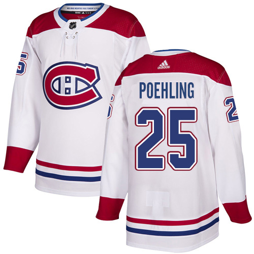 Adidas Montreal Canadiens #25 Ryan Poehling White Authentic Stitched Youth Jersey Youth