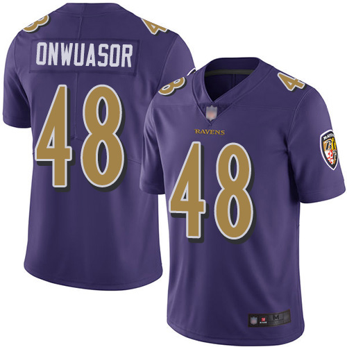 Baltimore Ravens #48 Patrick Onwuasor Purple Men's Stitched Limited Rush Jersey Men's