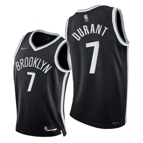 Brooklyn Nets #7 Kevin Durant Mens 2021-22 75th Diamond Anniversary Jersey Black Mens