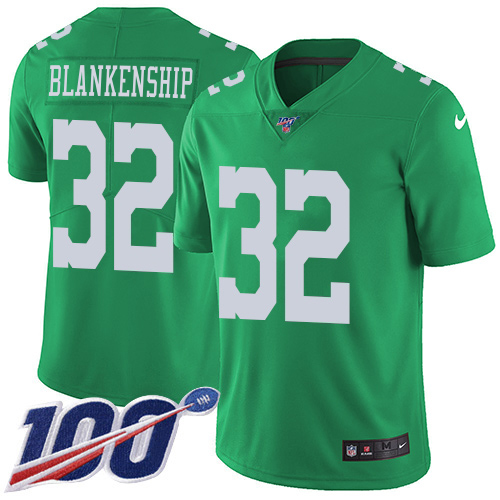 Eagles #32 Reed Blankenship Green Men's Stitched Limited Rush 100th Season Jersey