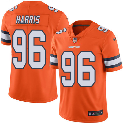 Denver Broncos #96 Shelby Harris Orange Men's Stitched Limited Rush Jersey Men's