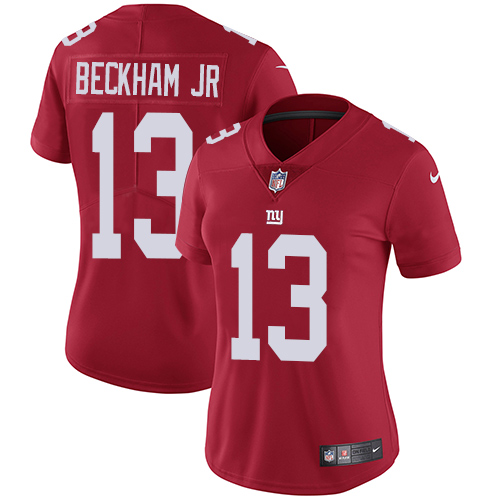 New York Giants #13 Odell Beckham Jr Red Alternate Women's Stitched Vapor Untouchable Limited Jersey Womens