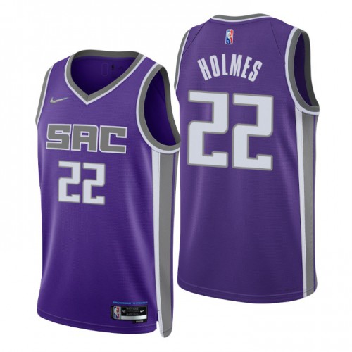 Sacramento Kings #22 Richaun Holmes Purple Mens 2021-22 75th Anniversary Diamond Swingman Jersey - Icon Edition Mens
