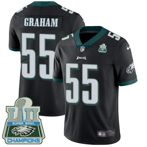 Eagles #55 Brandon Graham Black Alternate Super Bowl LII Champions Youth Stitched Vapor Untouchable Limited Jersey