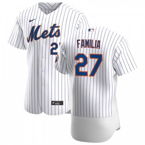 New York New York Mets #27 Jeurys Familia Men's White Home 2020 Authentic Player Jersey Men's