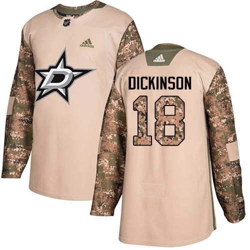 Adidas Dallas Stars #18 Jason Dickinson Camo Authentic 2017 Veterans Day Youth Stitched Jersey Youth