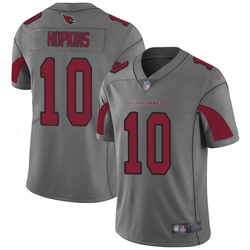 Cardinals #10 DeAndre Hopkins Silver Men's Stitched Limited Inverted Legend Jersey