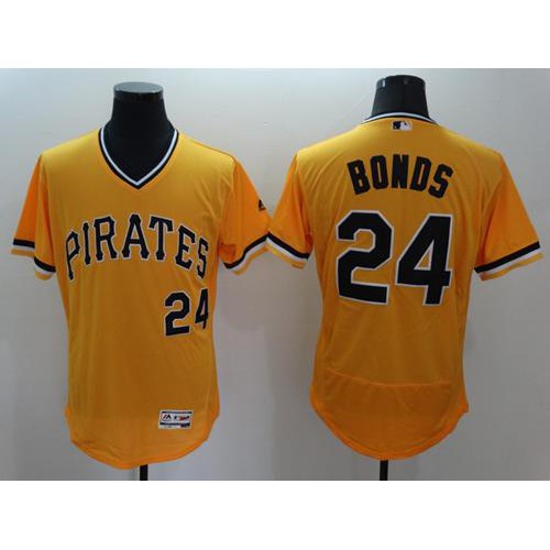Pittsburgh Pirates #24 Barry Bonds Gold Flexbase Authentic Collection Cooperstown Stitched Jersey Men's