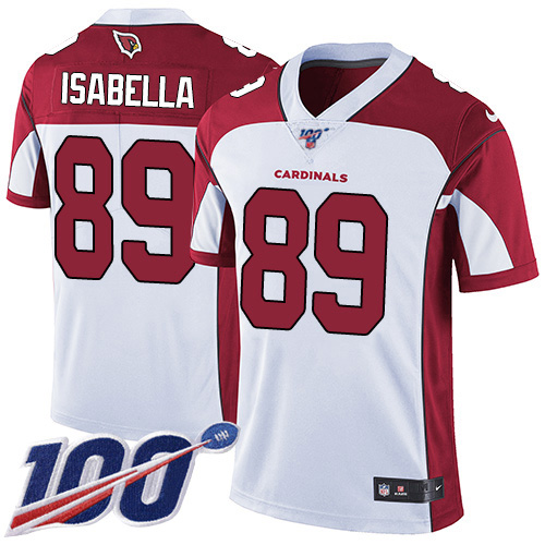 Arizona Cardinals #89 Andy Isabella White Men's Stitched 100th Season Vapor Limited Jersey Men's
