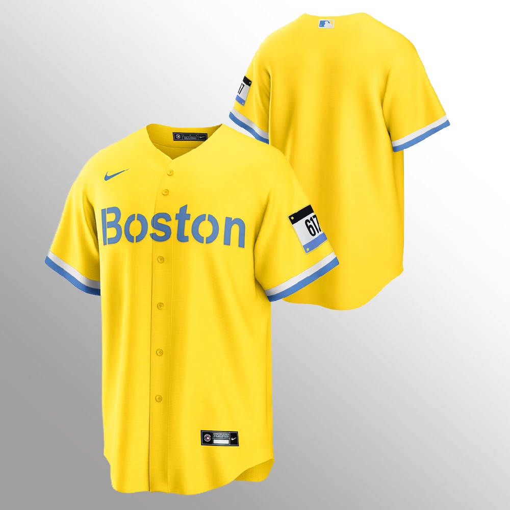 Boston Red Sox Men's 2021 City Connect Gold Fans Version Jersey
