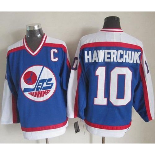 Winnipeg Jets #10 Dale Hawerchuk Blue/White CCM Throwback Stitched Jersey Men's