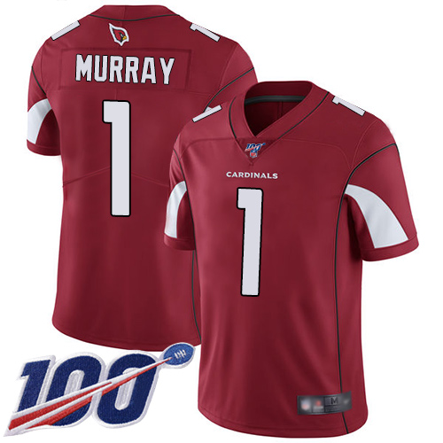 Cardinals #1 Kyler Murray Red Team Color Men's Stitched 100th Season Vapor Limited Jersey