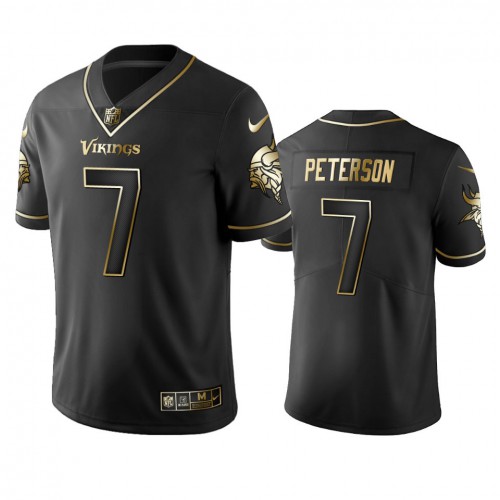 Minnesota Vikings #7 Patrick Peterson Men's Stitched Vapor Untouchable Limited Black Golden Jersey Men's
