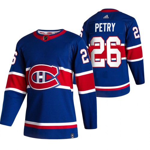 Montreal Montreal Canadiens #26 Jeff Petry Blue Men's Adidas 2020-21 Reverse Retro Alternate Jersey Men's