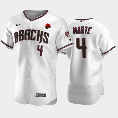 Arizona Arizona Diamondbacks #4 Ketel Marte Men's Authentic 2021 Memorial Day Jersey - White Men's
