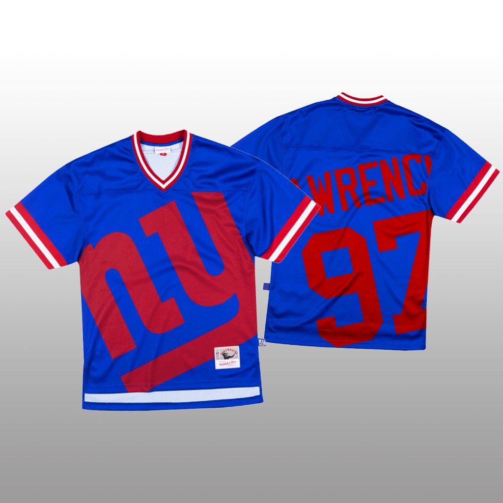 New York Giants #97 Dexter Lawrence Blue Men's Mitchell & Nell Big Face Fashion Limited Jersey