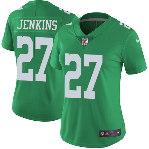 Philadelphia Eagles #27 Malcolm Jenkins Green Women's Stitched Limited Rush Jersey Womens
