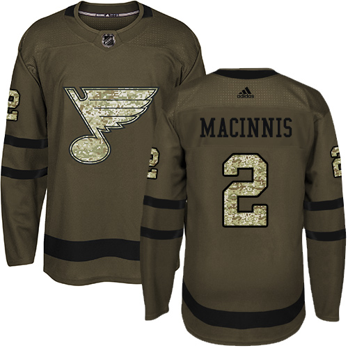 Adidas St. Louis Blues #2 Al MacInnis Green Salute to Service Stitched Jersey Men's