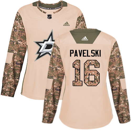 Adidas Dallas Stars #16 Joe Pavelski Camo Authentic 2017 Veterans Day Women's Stitched Jersey Womens