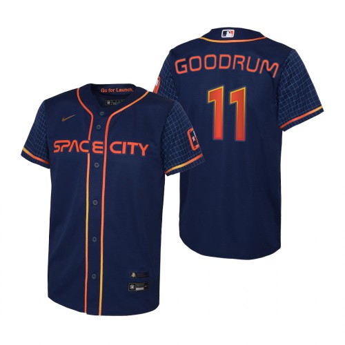 Houston Houston Astros #11 Niko Goodrum Navy Youth 2022 City Connect Replica Jersey Youth